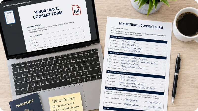 How to Fill Out a Minor Travel Consent Form PDF Step by Step