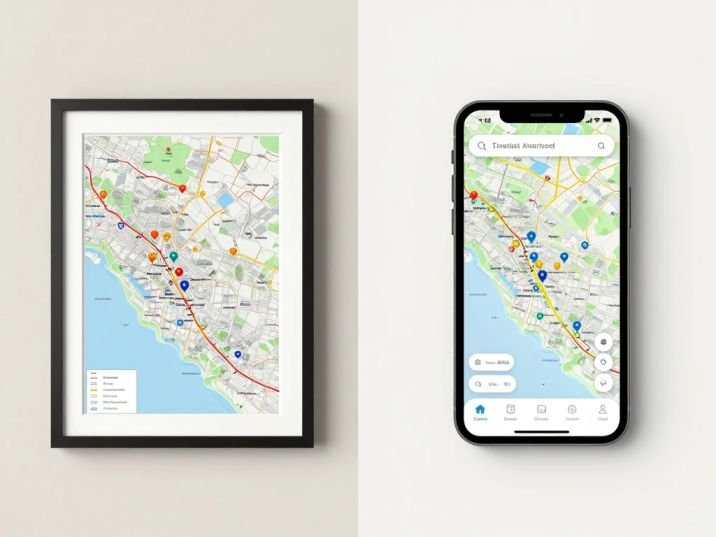 Physical vs. Digital Travel Maps with Pins
