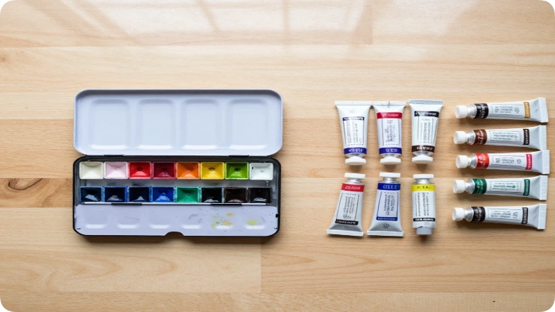 Understanding Pan Watercolors vs. Tube Watercolors for Travel