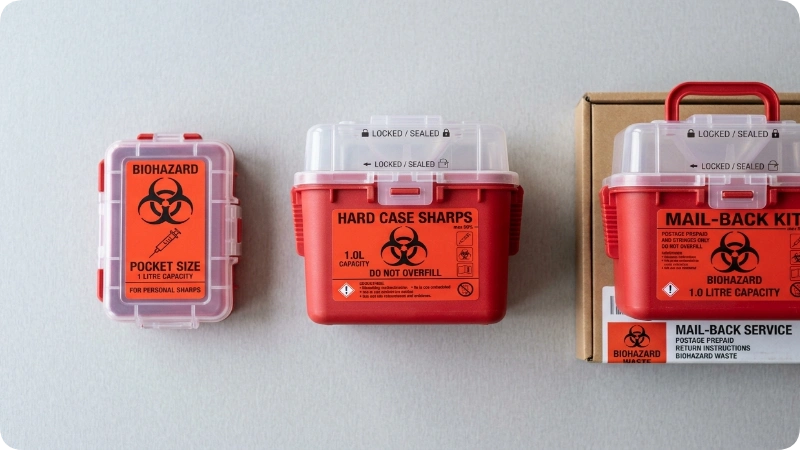 Types Travel Sharps Containers